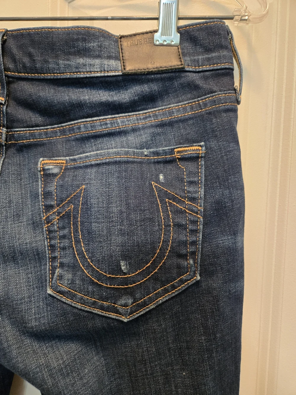 True Religion Halle Dark Indigo Women's Jeans - Mid Rise Super Skinny Fit - Picture 4 of 15